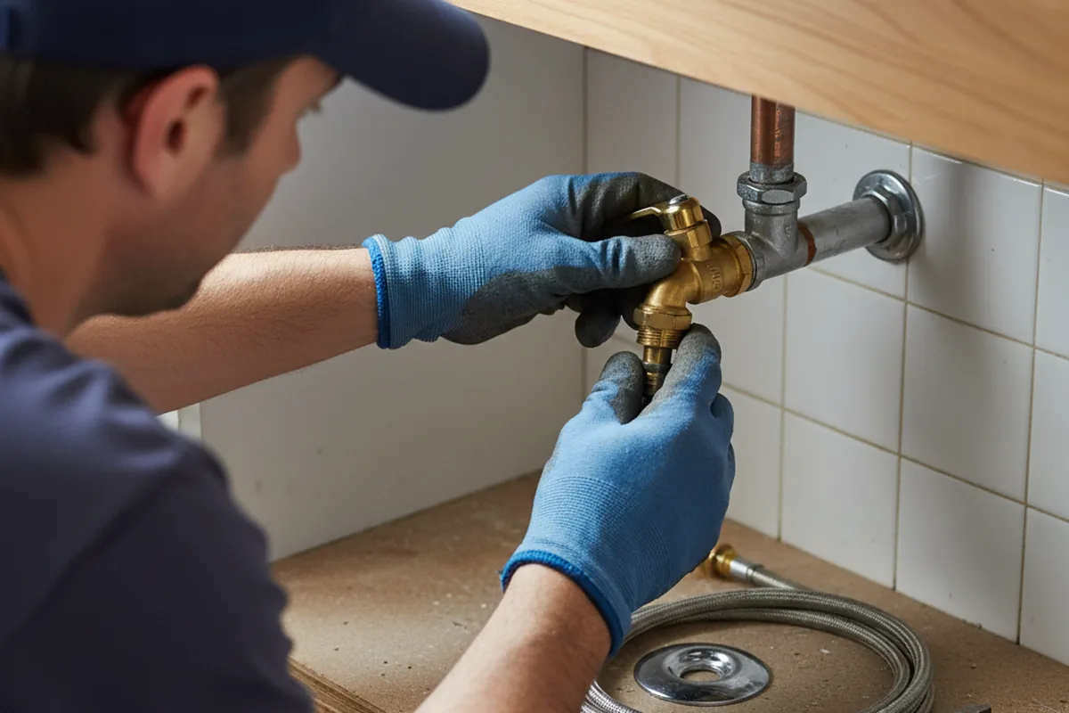 Shutoff valve and fitting work during Burst Pipe Repair in Rockport